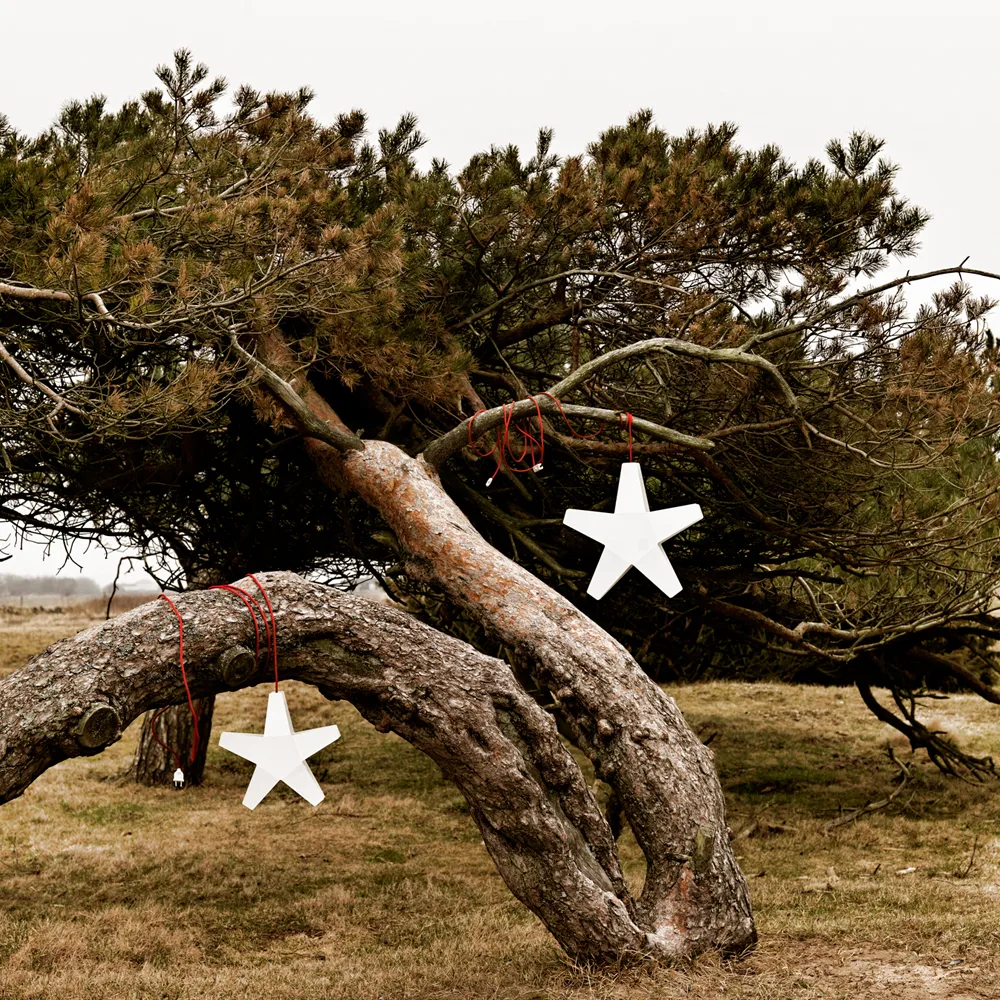 Advent Stjerne Adventsstjerne, rød, 40 cm, lysegrå tekstilledning SMD Design