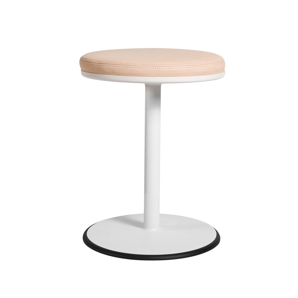 Bilde av SMD Design Orbit krakk hvitt lysebrunt skinn