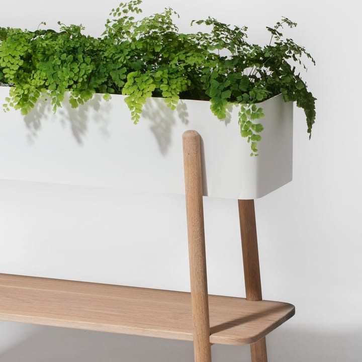 Prunella blomsterbord, Hvit/aluminium SMD Design