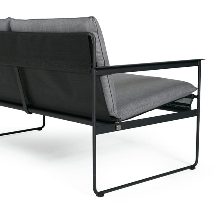 Slow 2-seters sofa - Stoff sunbrella grå, sort stålstativ - SMD Design