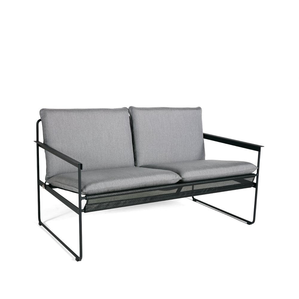 SMD Design Slow 2-seters sofa Sunbrella grå-sort stålstativ