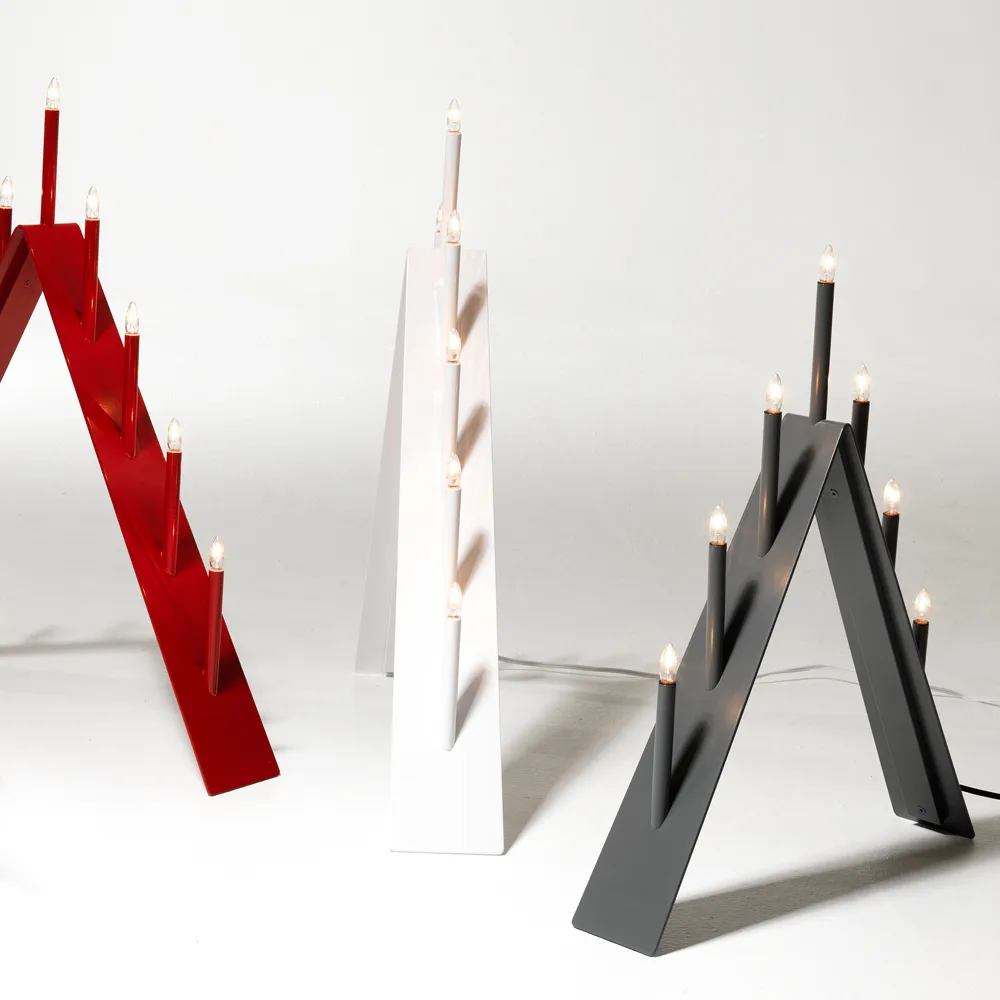 Spica 9 adventslysestake, rød, led SMD Design