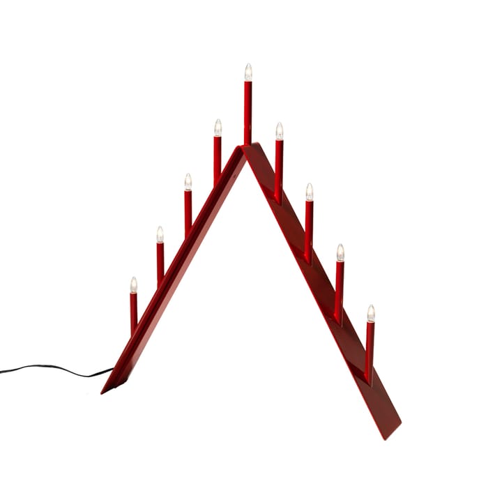 Spica 9 adventslysestake - rød, led - SMD Design