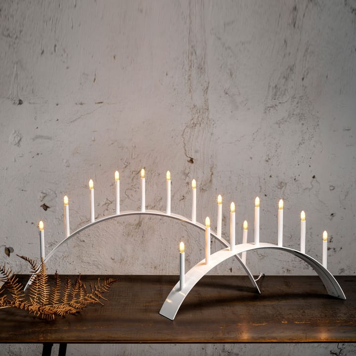 Spica Bow 7 adventslysestake, hvit, LED SMD Design