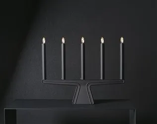 Stella 5 adventslysestake 41 cm - Svart - SMD Design