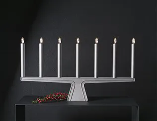 Stella 7 adventslysestake 60 cm, Rå aluminium SMD Design