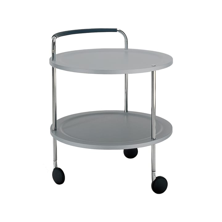 Trolley Round basic serveringsvogn, lysegrå, kromstativ SMD Design
