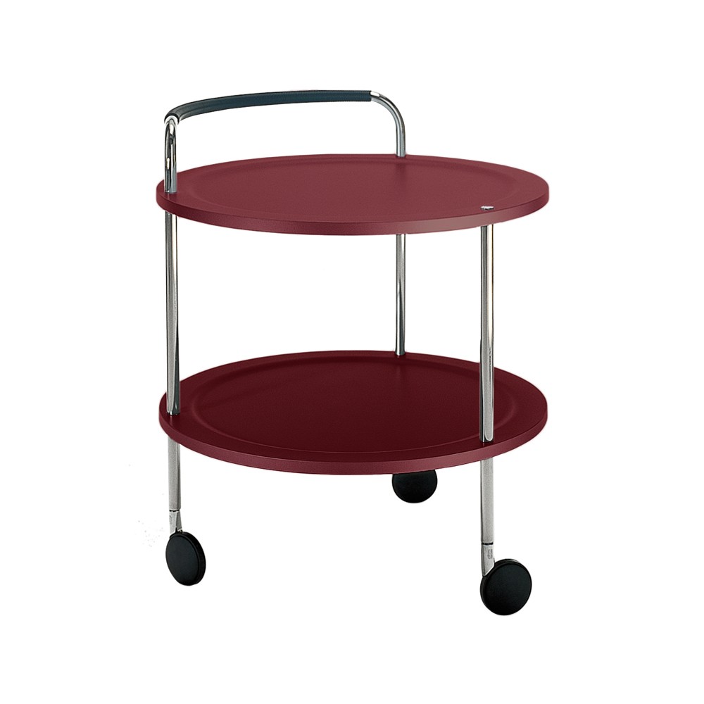 SMD Design Trolley Round basic serveringsvogn vinrød, kromstativ