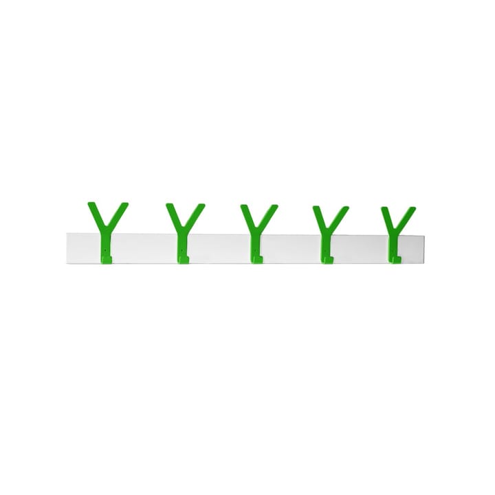 Y knaggrekke - hvit, 5 grønne kroker - SMD Design