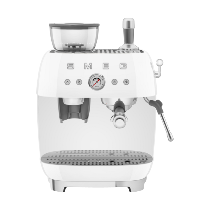 SMEG 50's Style espressomaskin med kaffekvern Hvit