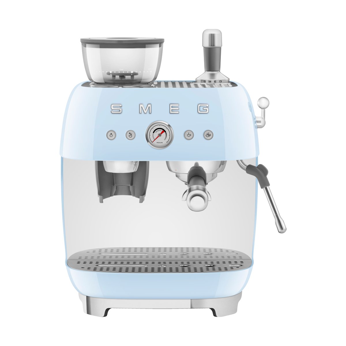 Smeg 50's Style espressomaskin med kaffekvern Pastellblå