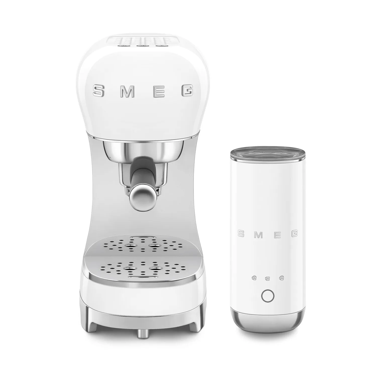 Smeg 50's Style espressomaskin med melkeskummer, Hvit Smeg