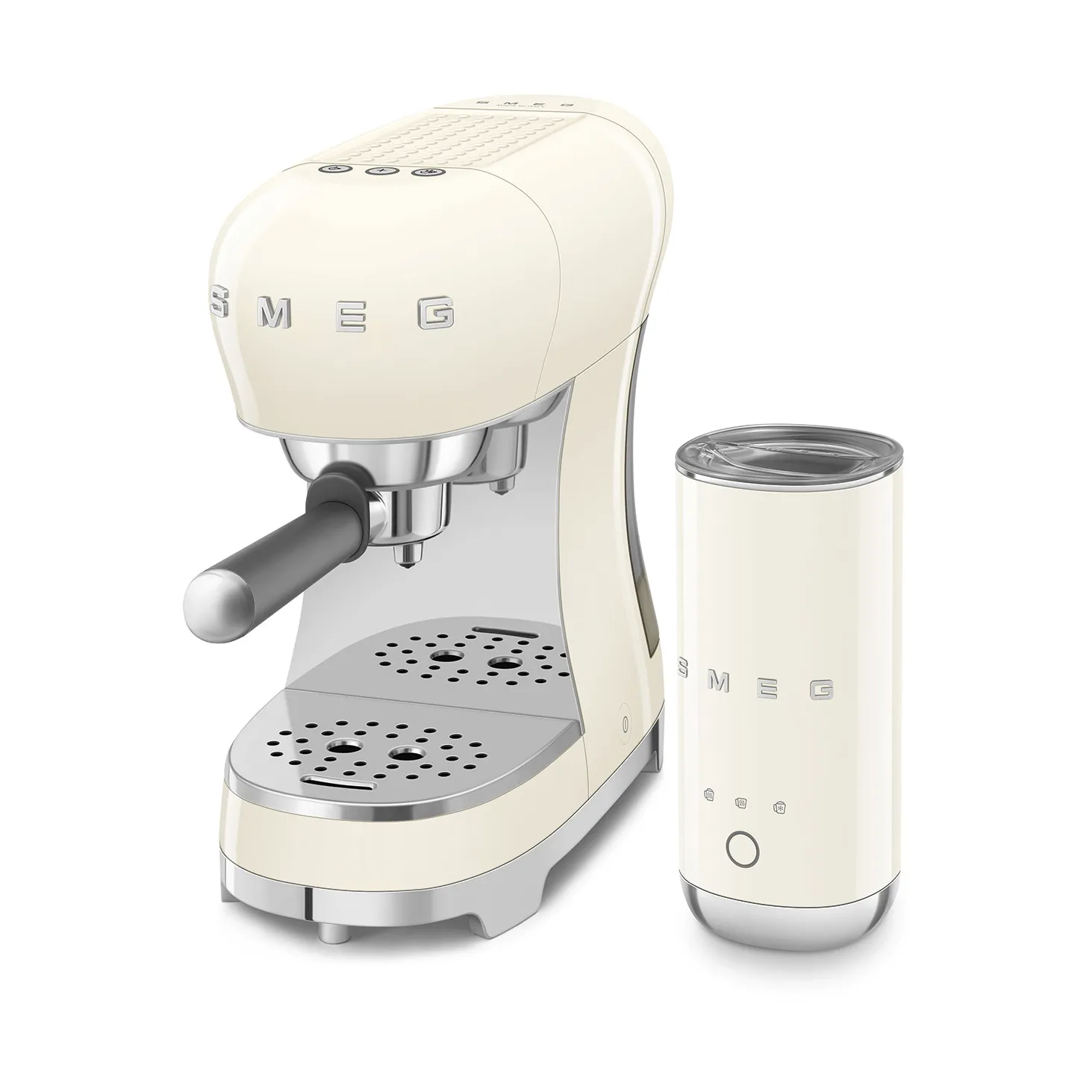 Smeg 50's Style espressomaskin med melkeskummer, Krem Smeg