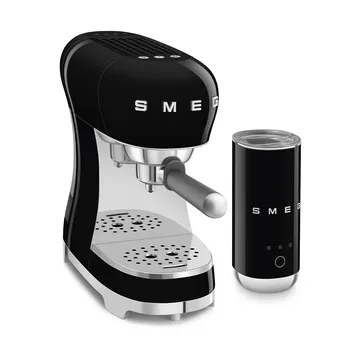 Smeg 50's Style espressomaskin med melkeskummer - Svart - Smeg