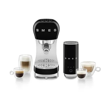 Smeg 50's Style espressomaskin med melkeskummer - Svart - Smeg