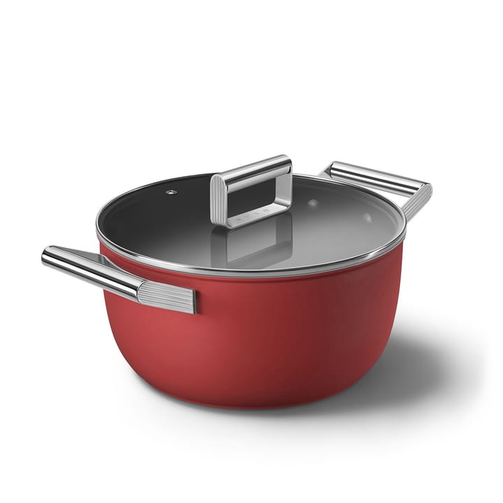 SMEG 50's Style gryte med lokk Ø 24 cm , Rød Smeg