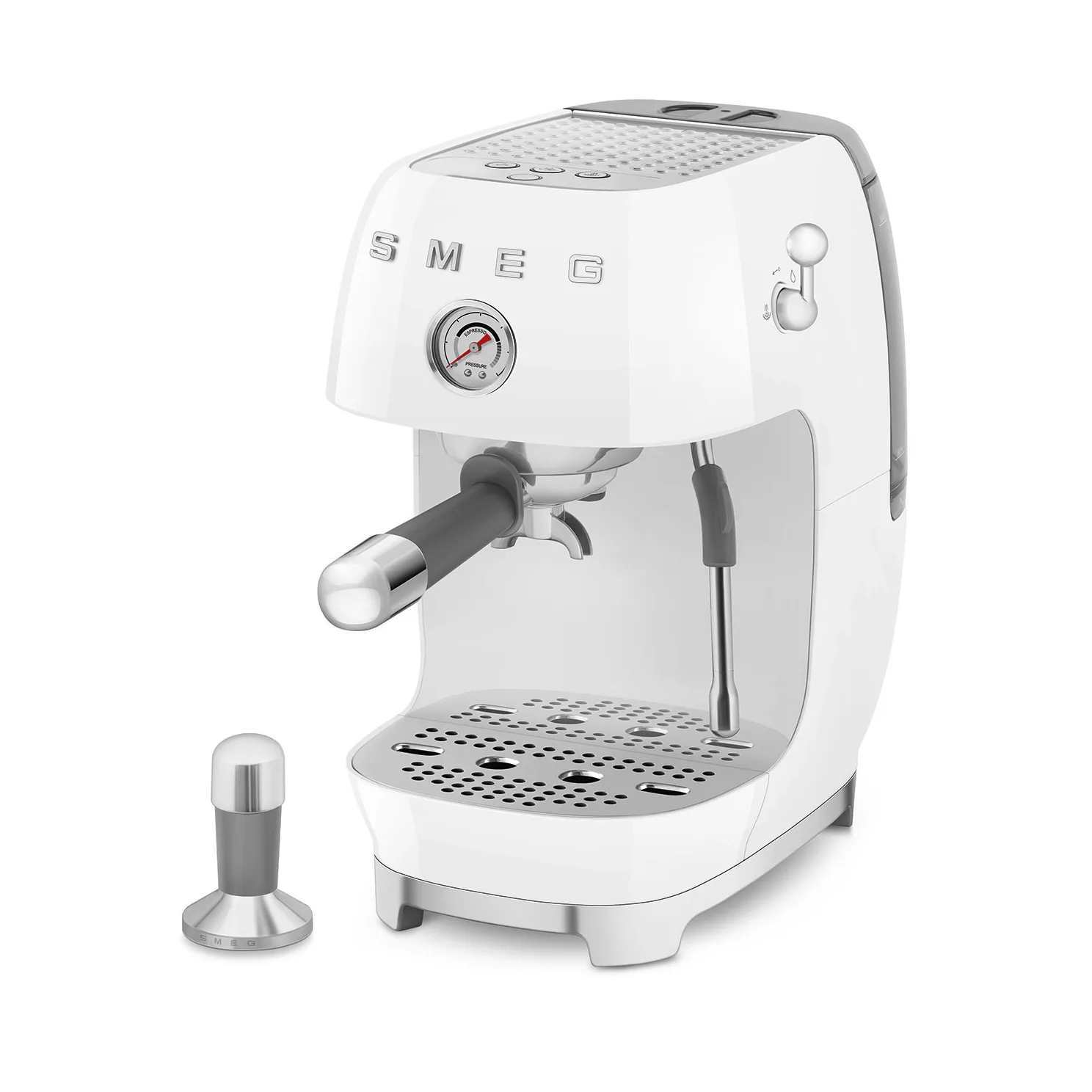 Smeg 50's style halvautomatisk espressomaskin ECF03, White Smeg