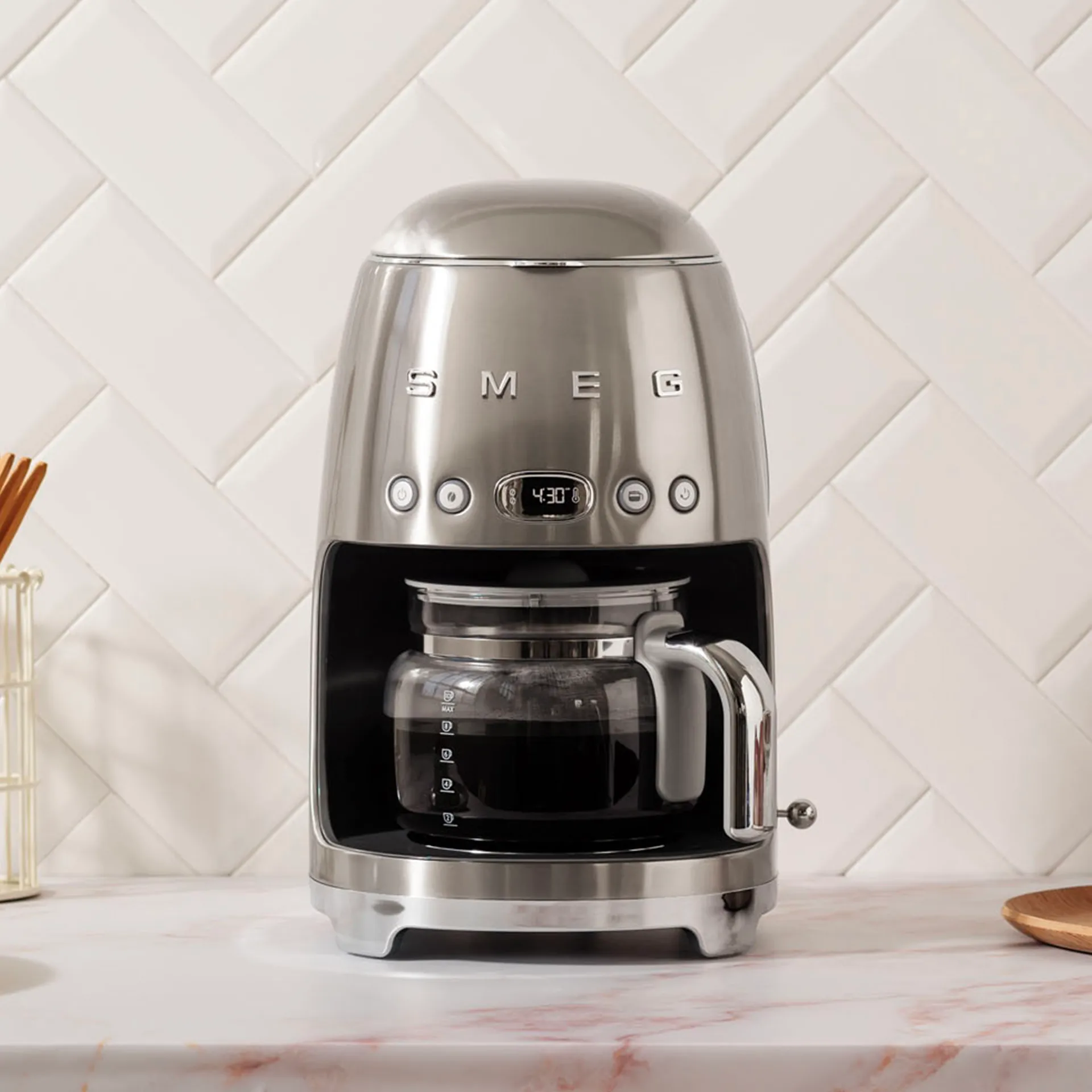 Smeg 50's Style kaffetrakter, Krom Smeg