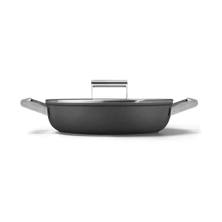 Smeg 50's style keramisk traktørpanne med lokk Ø28 cm - Black - Smeg