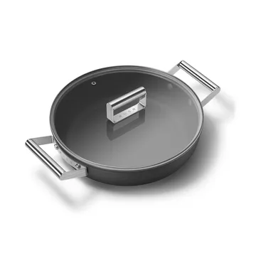 Smeg 50's style keramisk traktørpanne med lokk Ø28 cm - Black - Smeg