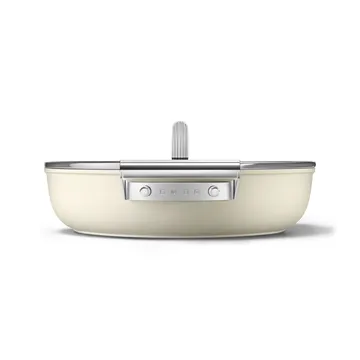 Smeg 50's style keramisk traktørpanne med lokk Ø28 cm - Cream - Smeg