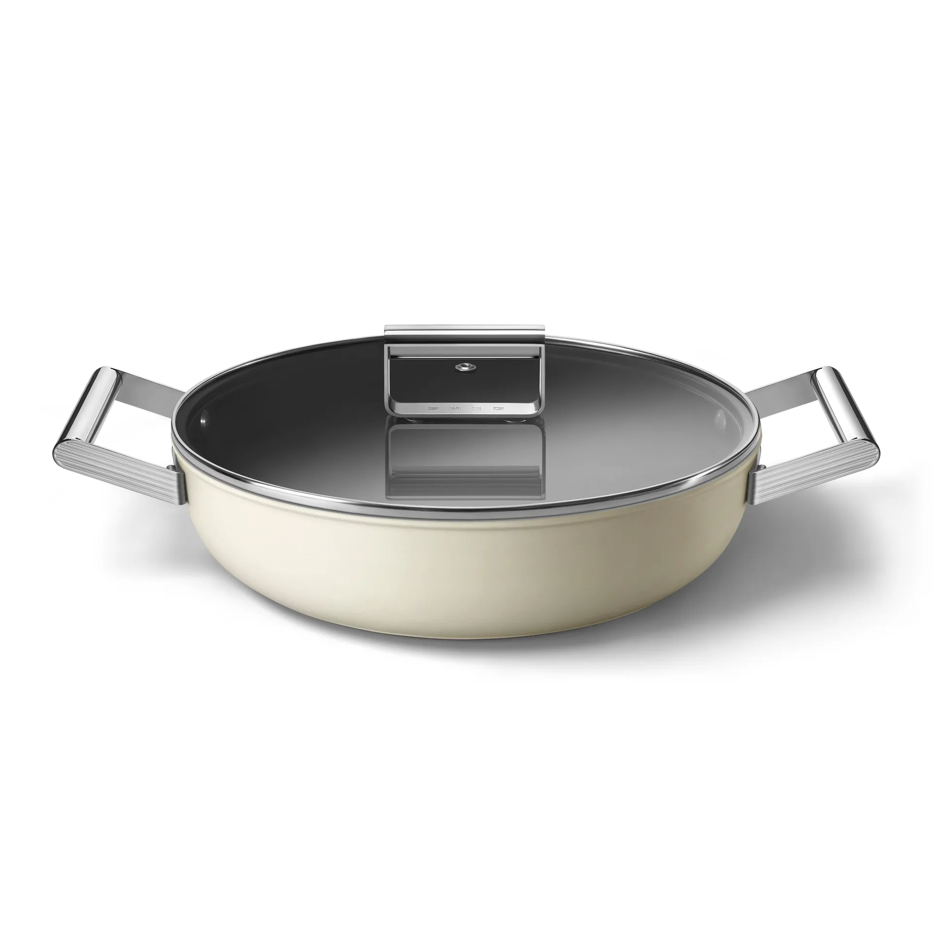 SMEG 50's Style traktørpanne med lokk Ø 28 cm, Creme Smeg