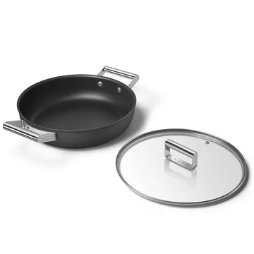 SMEG 50's Style traktørpanne med lokk Ø 28 cm - Sort - Smeg