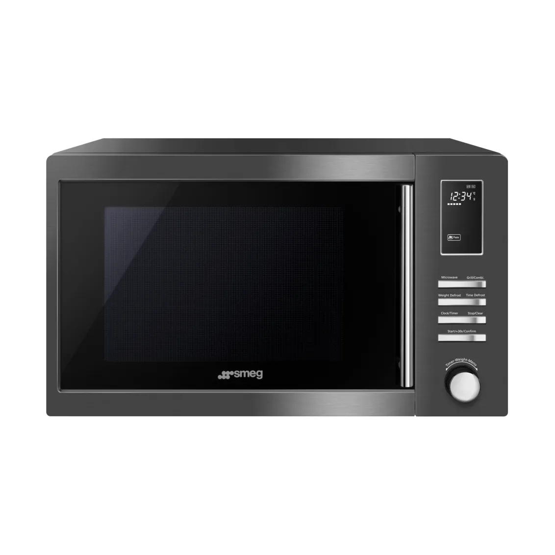 Smeg mikrobølgeovn MOE25B, Rustfritt stål-svart Smeg