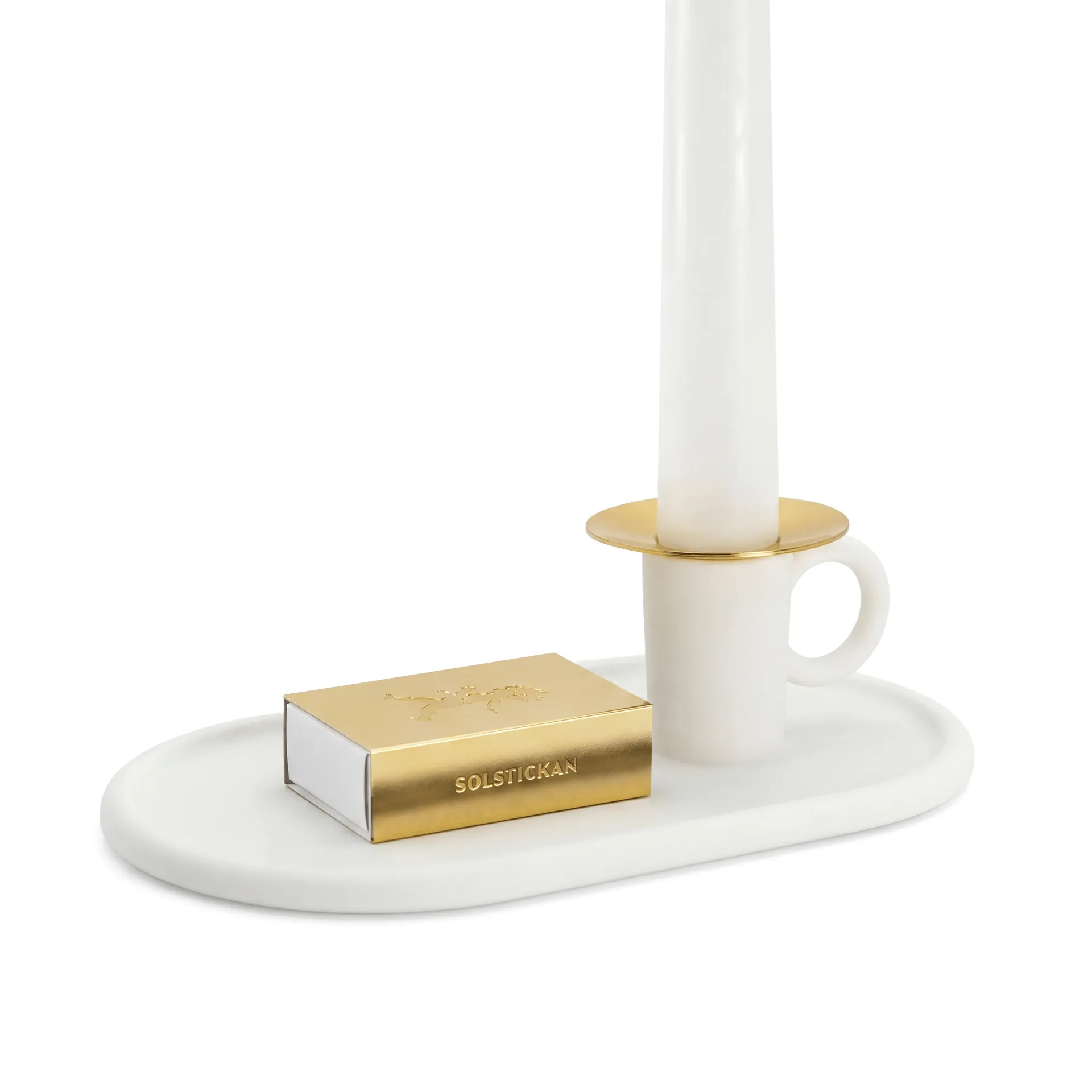 Kammakarlysestake med fyrstikketui, Hvit Solstickan Design
