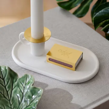 Kammakarlysestake med fyrstikketui - Hvit - Solstickan Design