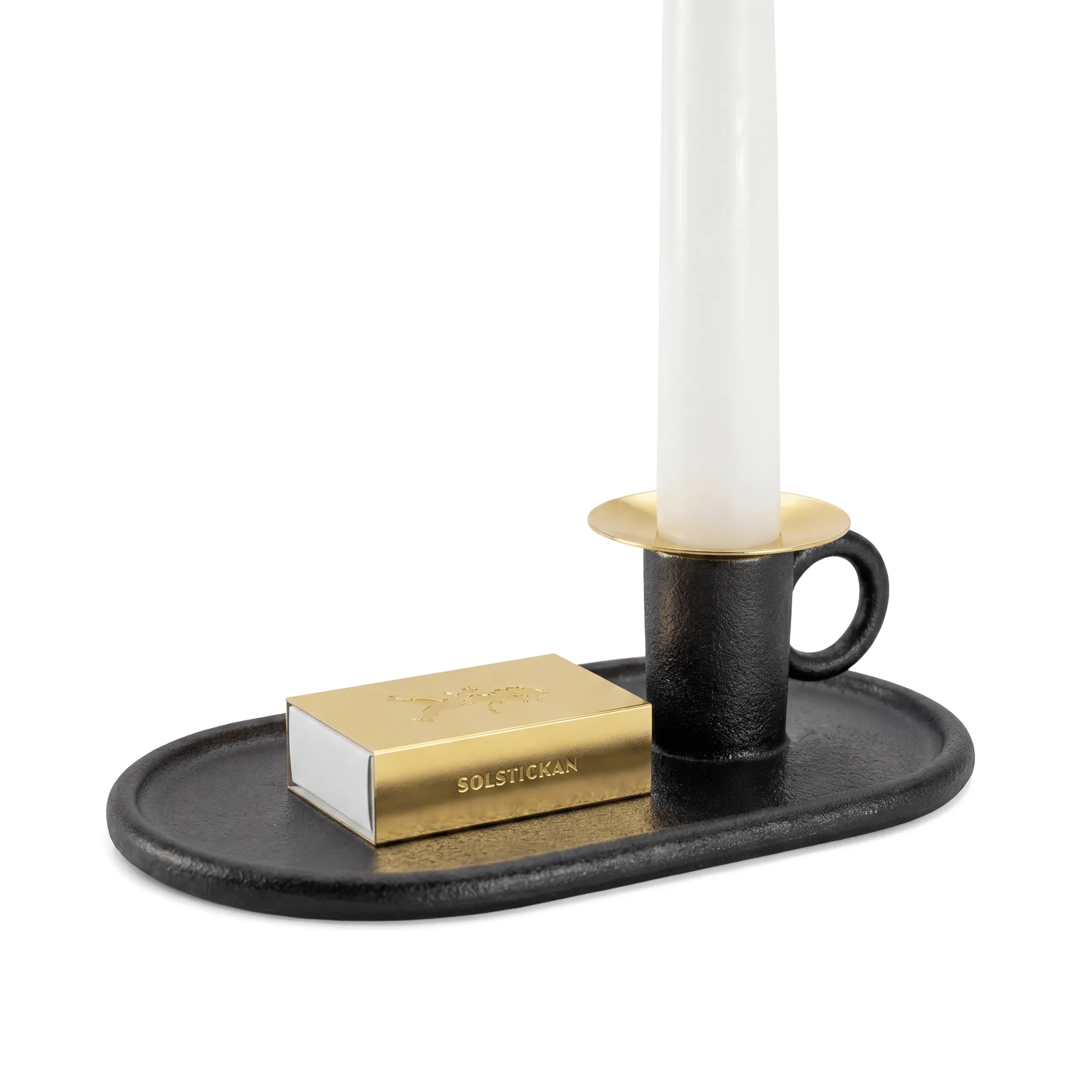 Kammakarlysestake med fyrstikketui, Svart Solstickan Design