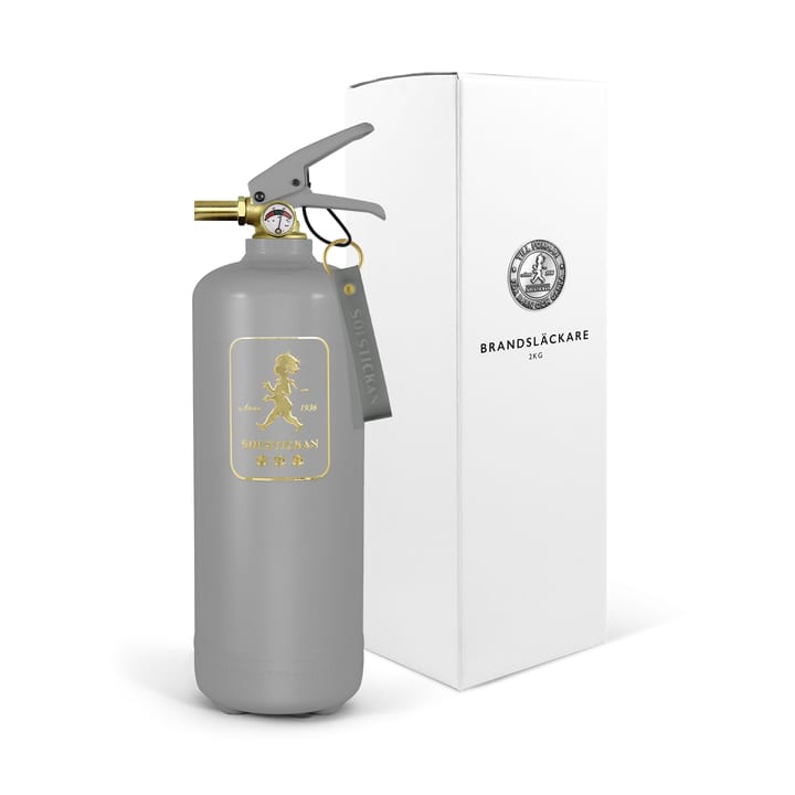 Solstickan brannslukker 2 kg, Design Edition grå-gull Solstickan Design