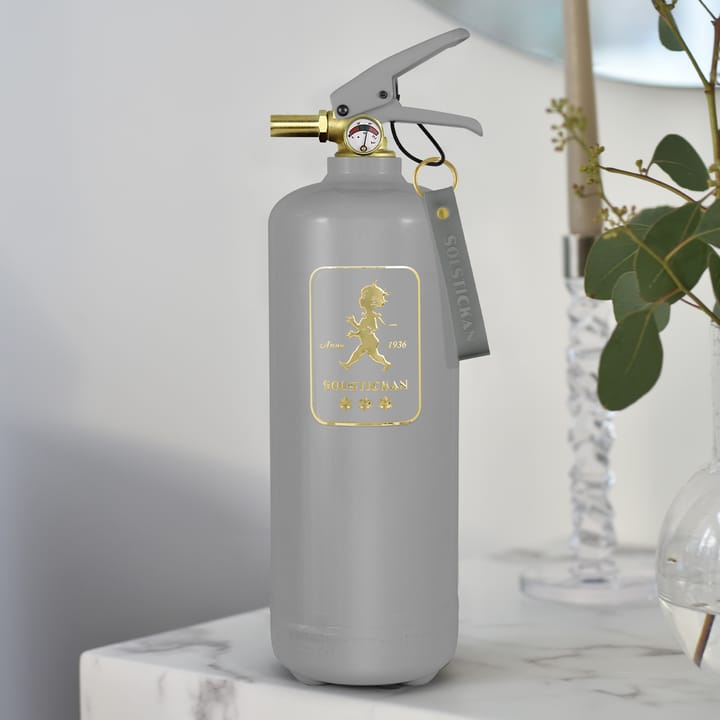 Solstickan brannslukker 2 kg, Design Edition grå-gull Solstickan Design