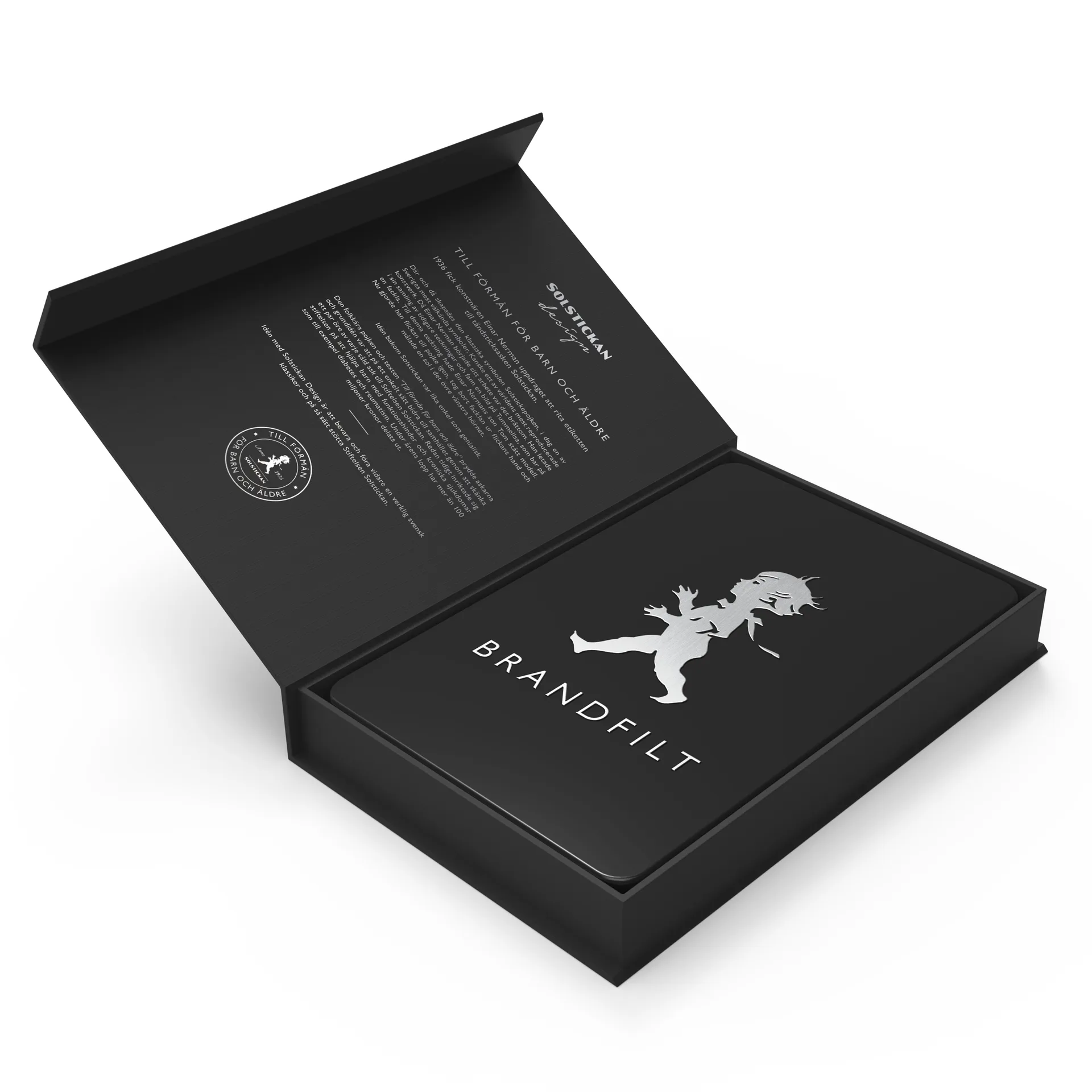 Solstickan brannteppe 16 x 2,7 x 25 cm, Matt sort Solstickan Design