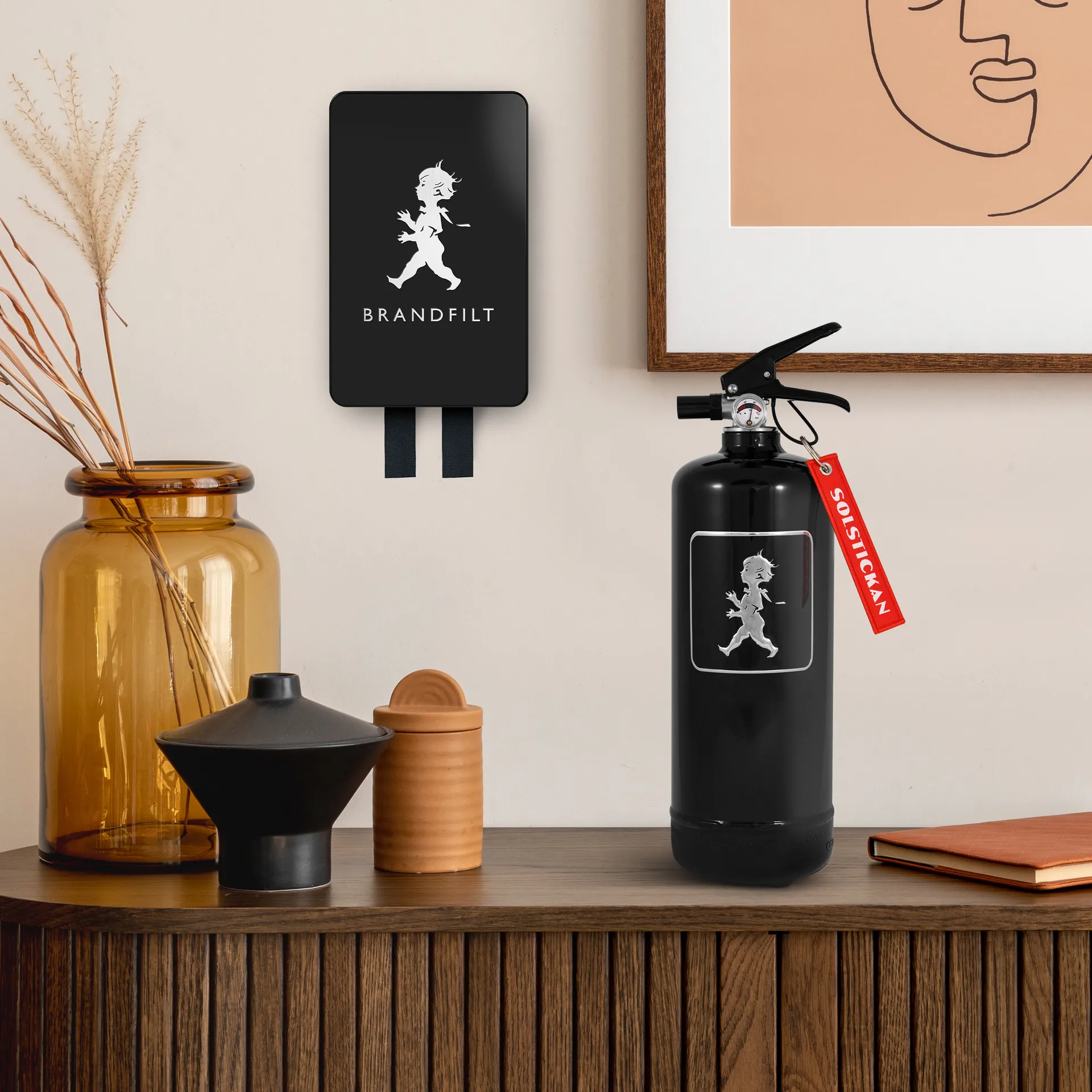 Solstickan brannteppe 16 x 2,7 x 25 cm, Matt sort Solstickan Design