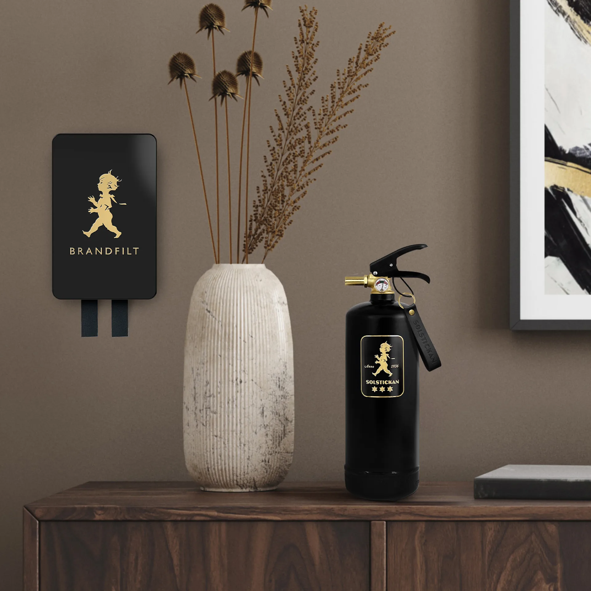 Solstickan brannteppe 16 x 2,7 x 25 cm, Sort-gull Solstickan Design