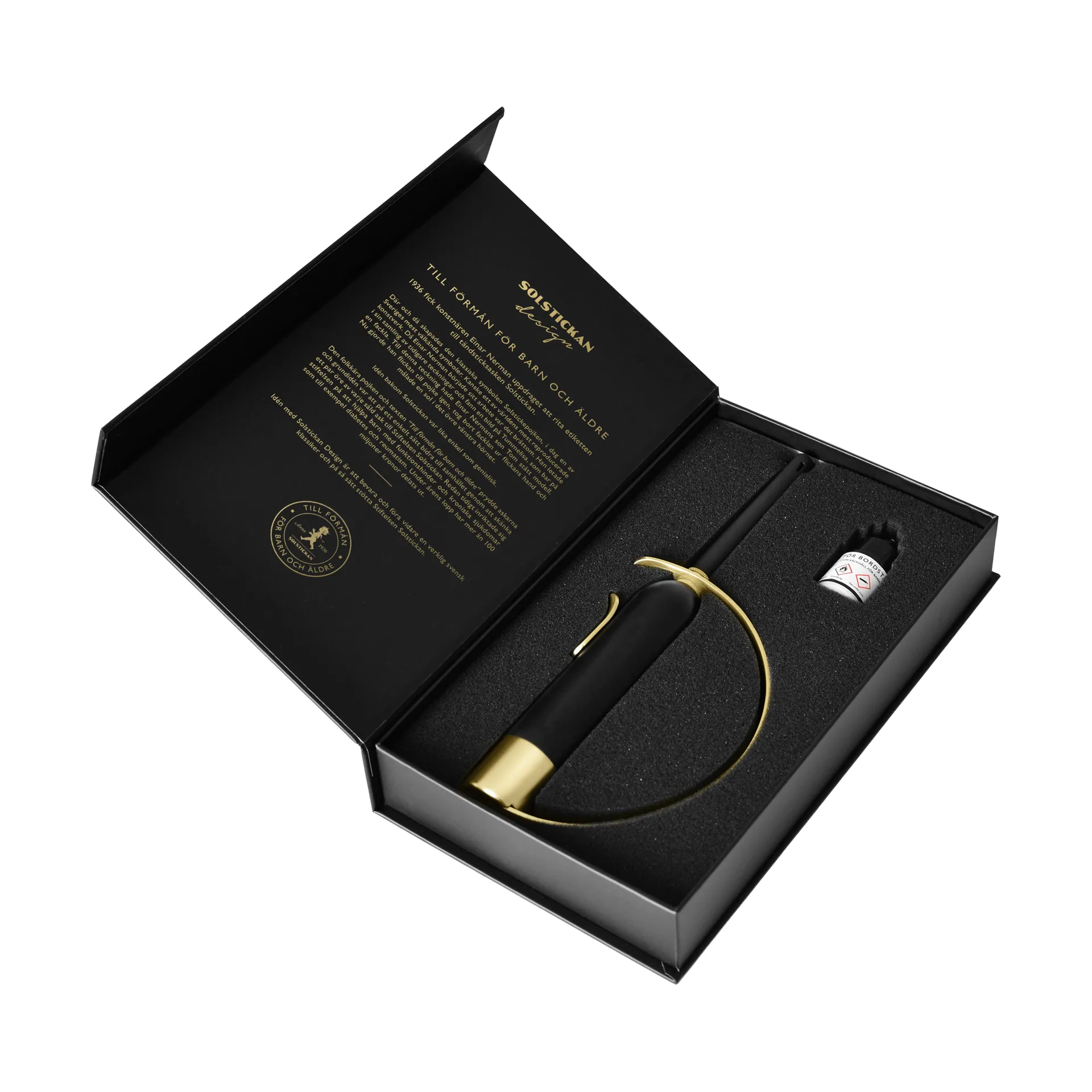 Solstickan flammelighter lighter, Svart-messig Solstickan Design