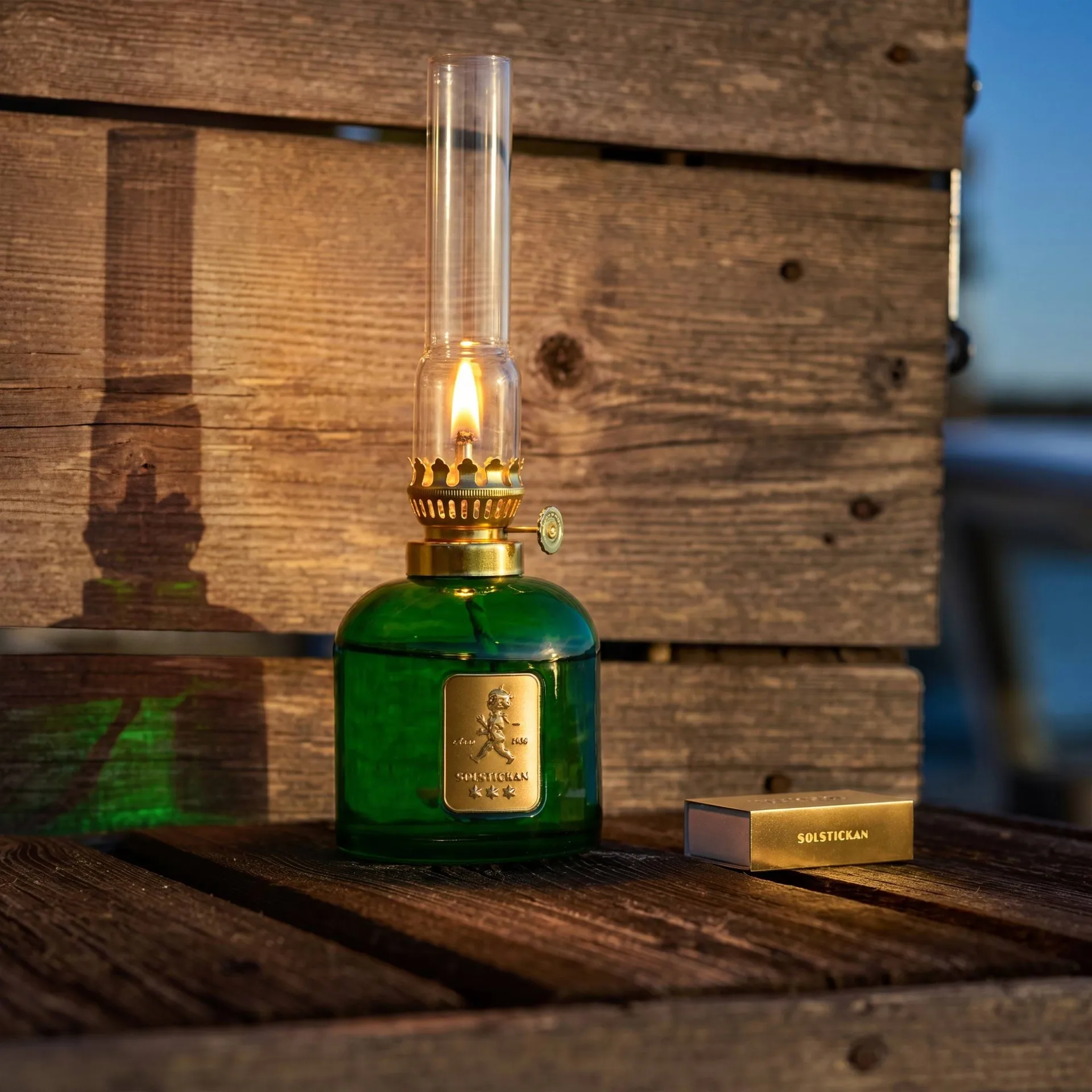 Solstickan fotogenlampe, Grønn, Ø8x24 cm Solstickan Design