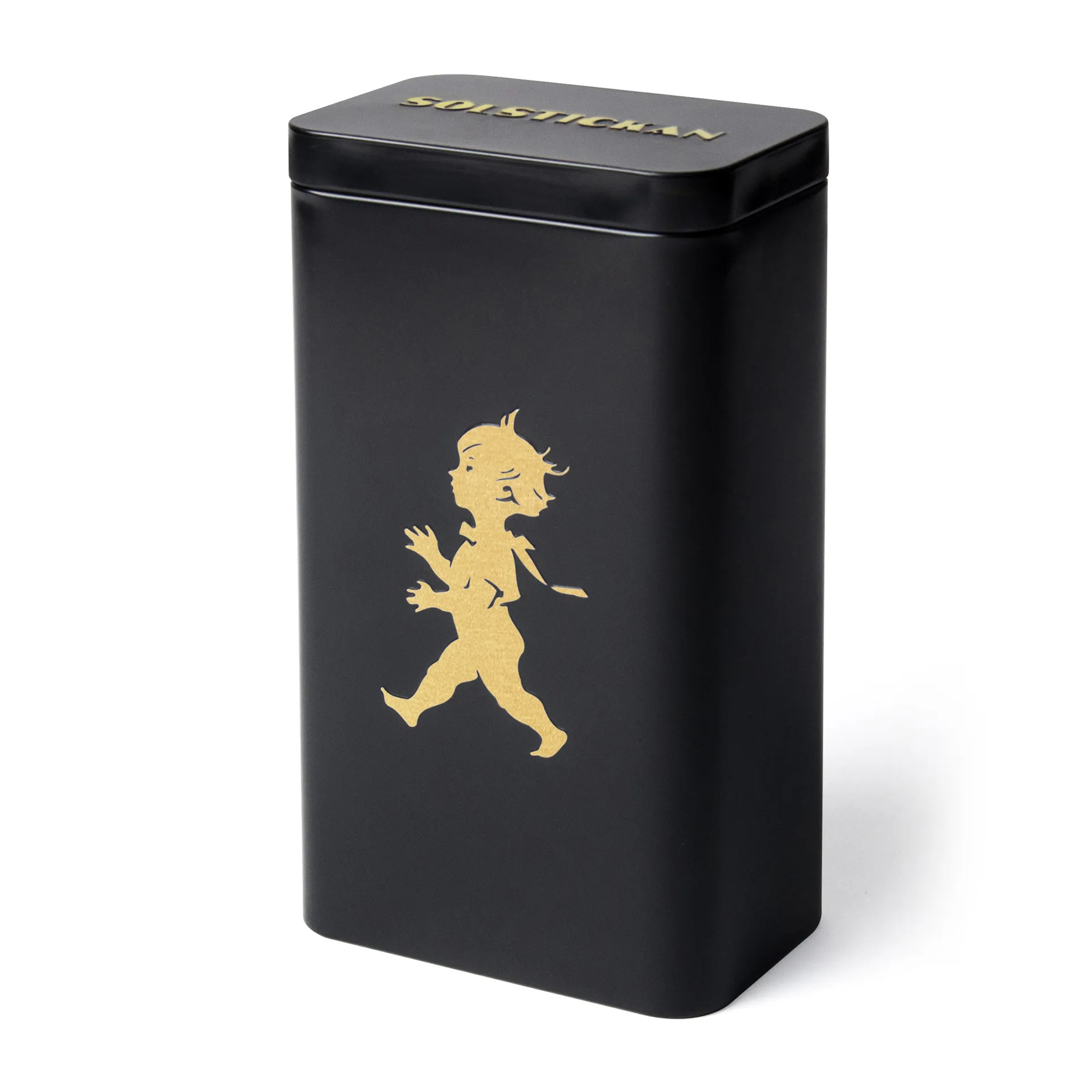 Solstickan kaffeboks 20,5 cm, Matt svart-gull Solstickan Design