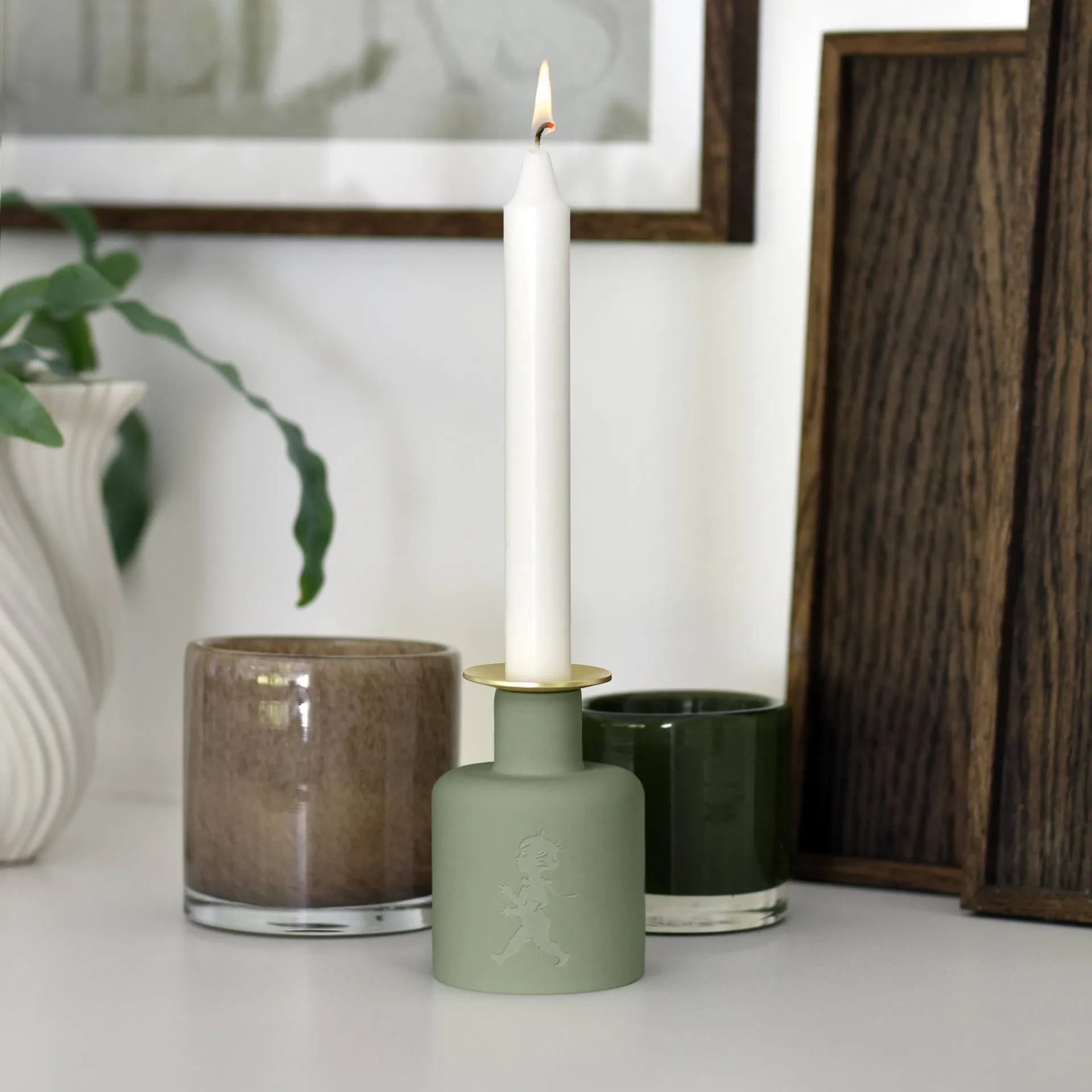 Solstickan keramikklysestake, Grønn Solstickan Design