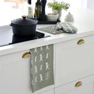 Solstickan kjøkkenhåndkle 50 x 70 cm - Grønn-hvit - Solstickan Design