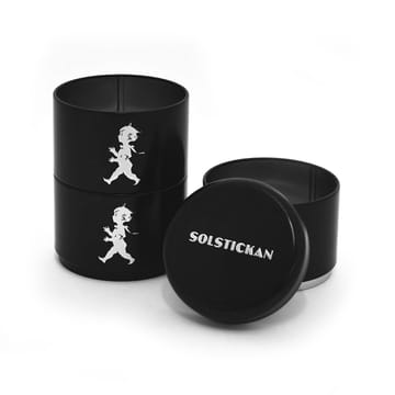 Solstickan oppbevaringsboks tredelt Ø 8,5 cm - Svart - Solstickan Design