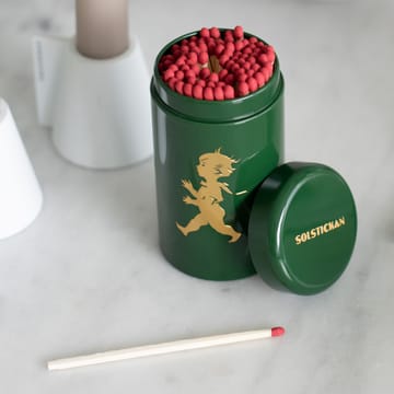 Solstickan rør med fyrstikker 100-pakning - Grønn-gull - Solstickan Design
