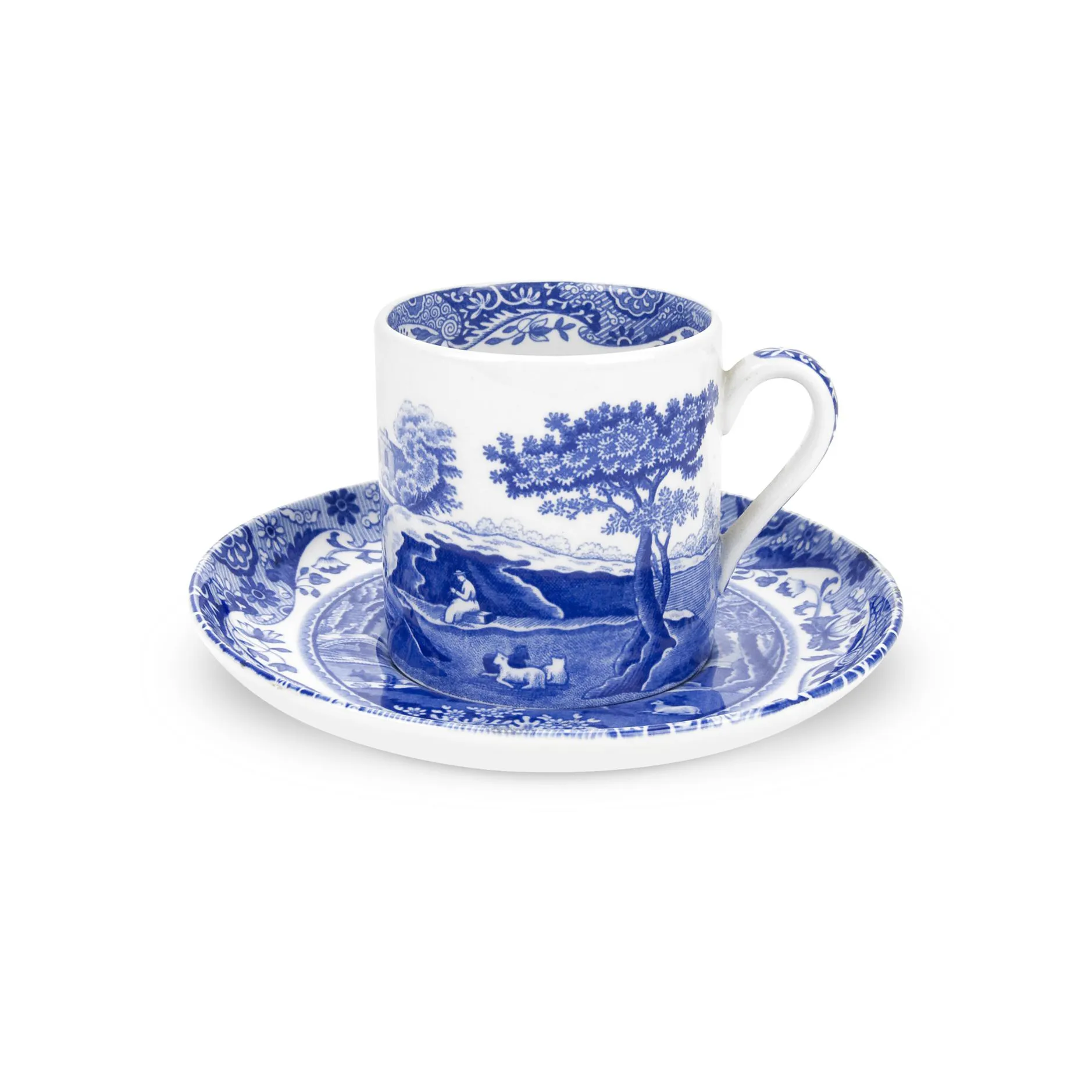 Blue Italian kaffekopp med skål, 9 cl Spode