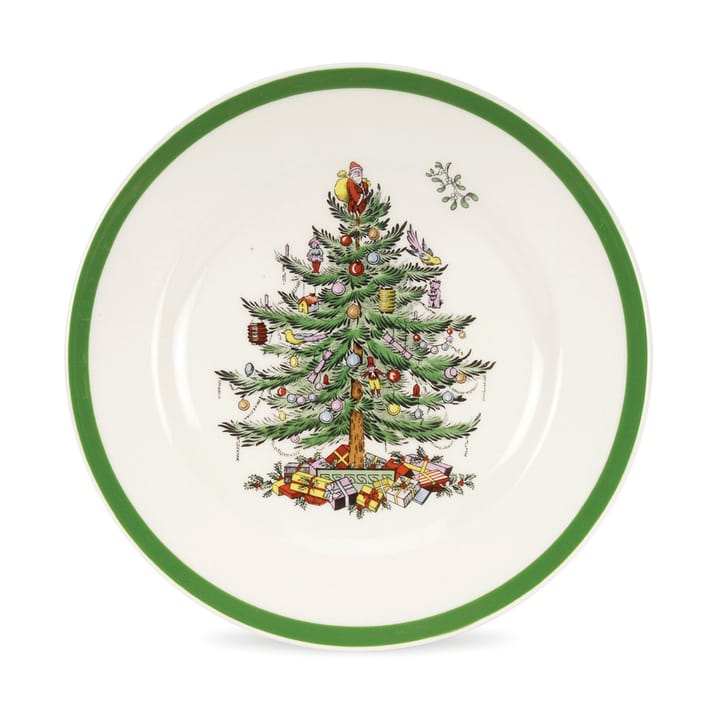 Christmas Tree tallerken Ø20 cm - White-green-red - Spode