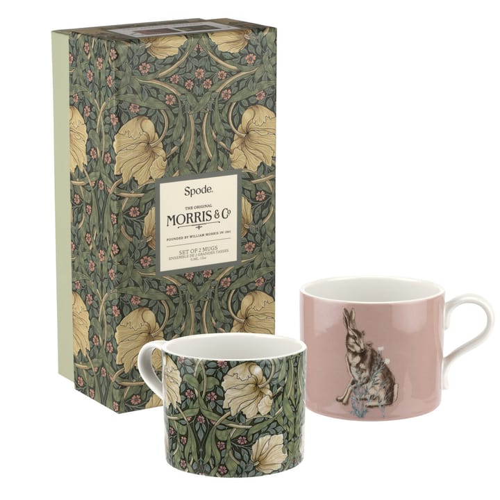 Pimpernel & Forest Hare kopp 34 cl 2-stk. - Grønn-rosa - Spode