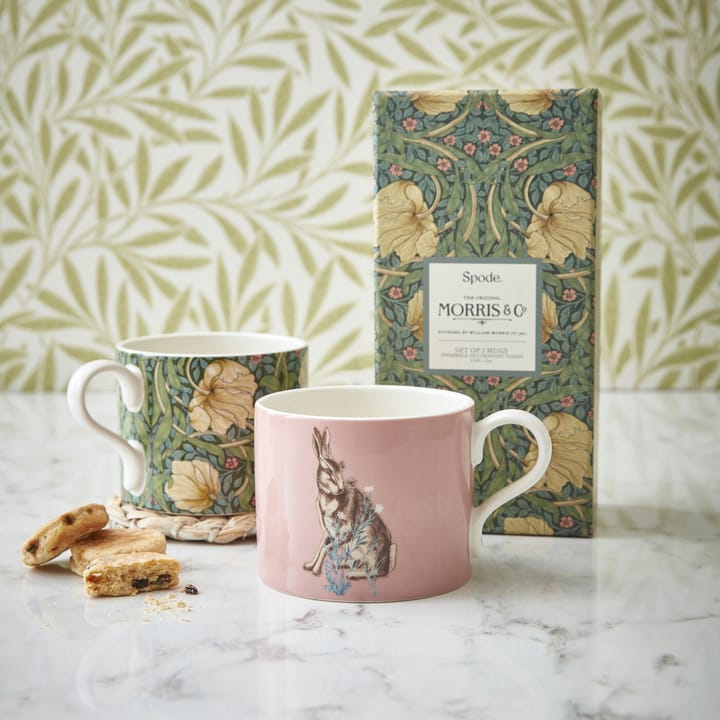 Pimpernel & Forest Hare kopp 34 cl 2-stk. - Grønn-rosa - Spode