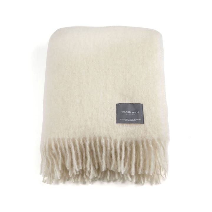 Mohair pledd - Bright white - Stackelbergs