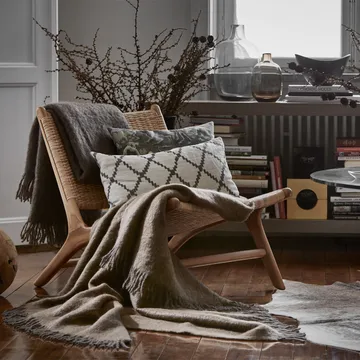 Mohair pledd - sea foam & green bay melange - Stackelbergs