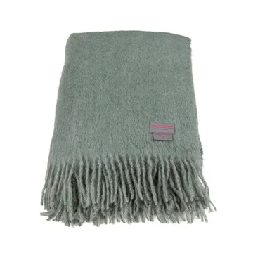 Mohair pledd - sea foam & green bay melange - Stackelbergs